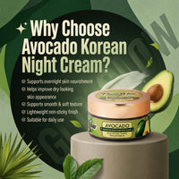 Avocado Korean Night Cream Skin Brightening and Whitening | Results in 3 Days (50 gms)