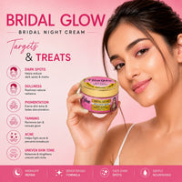 Bridal Glam Brightening Night Cream- Results in 7 Days | Skin Whitening, Spot Reduction & Glow Booster (30gms)