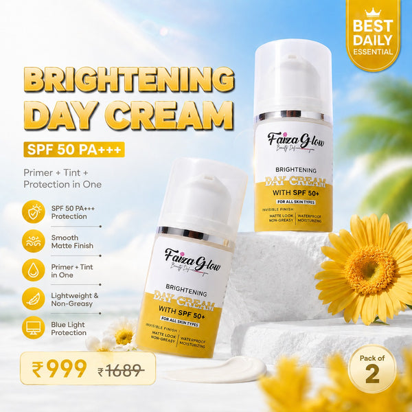 Silk Primer & Mousse Tinted Sunscreen SPF 50 PA+++ (Pack of 2) (30g Each) – Blue Light Protection | Faiza Glow