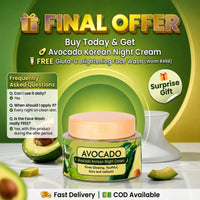 Avocado Korean Night Cream (30g) – Nourishing Night Repair for Soft, Radiant Skin | Start Seeing Results in 3 Days