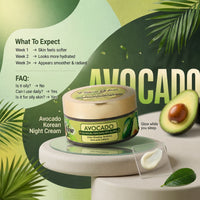 Avocado Korean Night Cream Skin Brightening and Whitening | Results in 3 Days (50 gms)