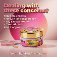 Bridal Glam Brightening Night Cream- Results in 5 Days |Skin Whitening, Spot Reduction & Glow Boost (50gms)
