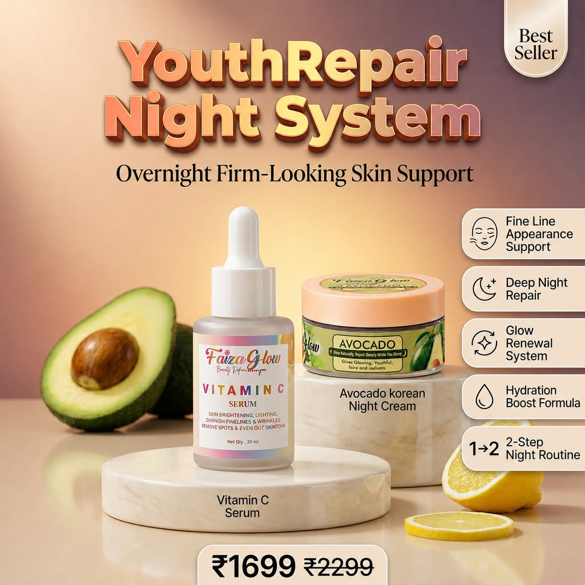 YouthRepair Night System - Overnight Firm-Looking Skin Support | Faiza Glow