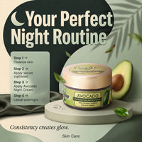 Avocado Korean Night Cream Skin Brightening and Whitening | Results in 3 Days (50 gms)